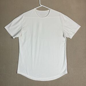 BYLT Shirt Adult Large Ivory Short Sleeve Tee Drop Cut Preppy Mens